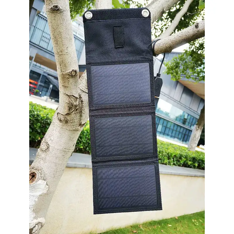 5W foldable fabric cover with PET USB portable solar charger phone