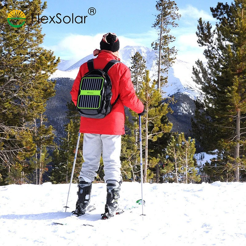 Flexsolar Waterproof Solar Charger 10.6W Solar Panel with USB Ports Foldable solar