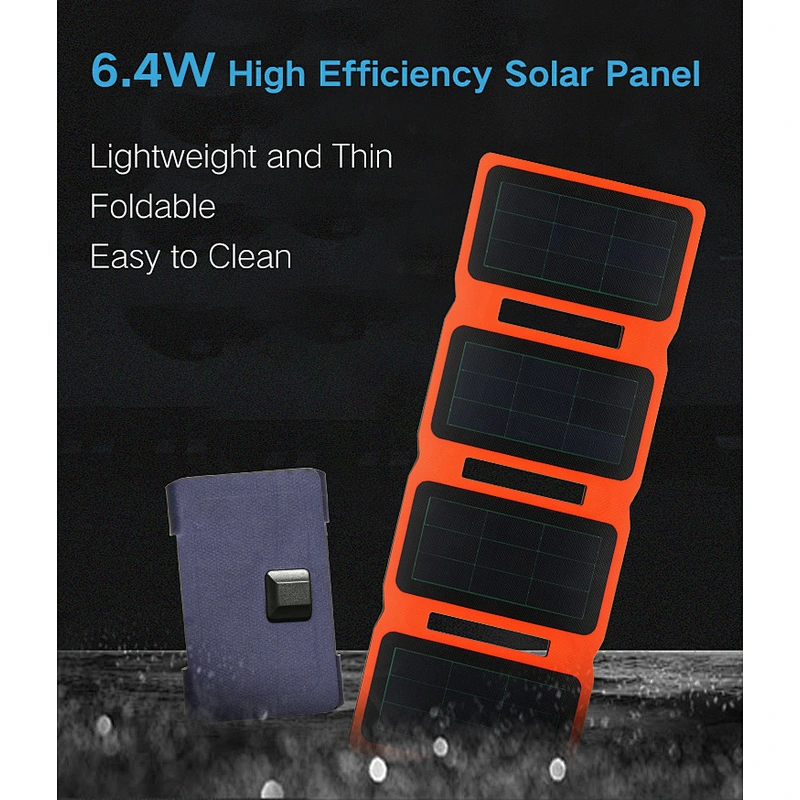 waterproof 6.4W 5V usb folding mini solar powered charger