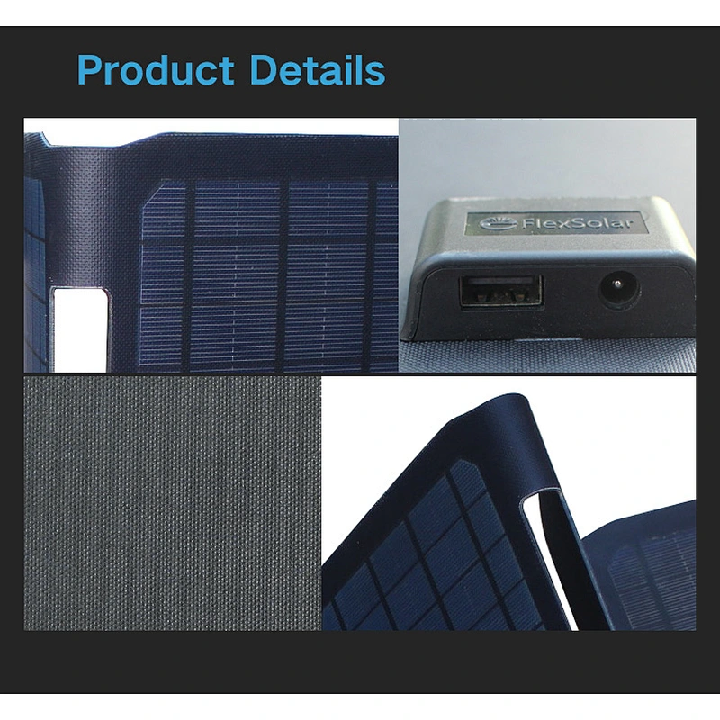 Flexsolar 40W Waterproof USB DC monocrystalline Cell Etfe Portable Solar Phone Charger