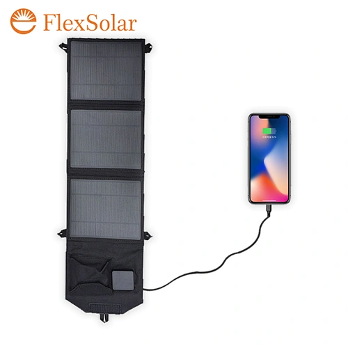 10W fabric dual usb folding solar charger