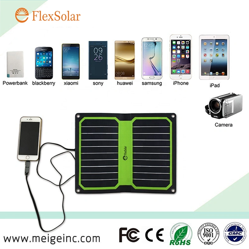 Flexsolar Waterproof Solar Charger 10.6W Solar Panel with USB Ports Foldable solar
