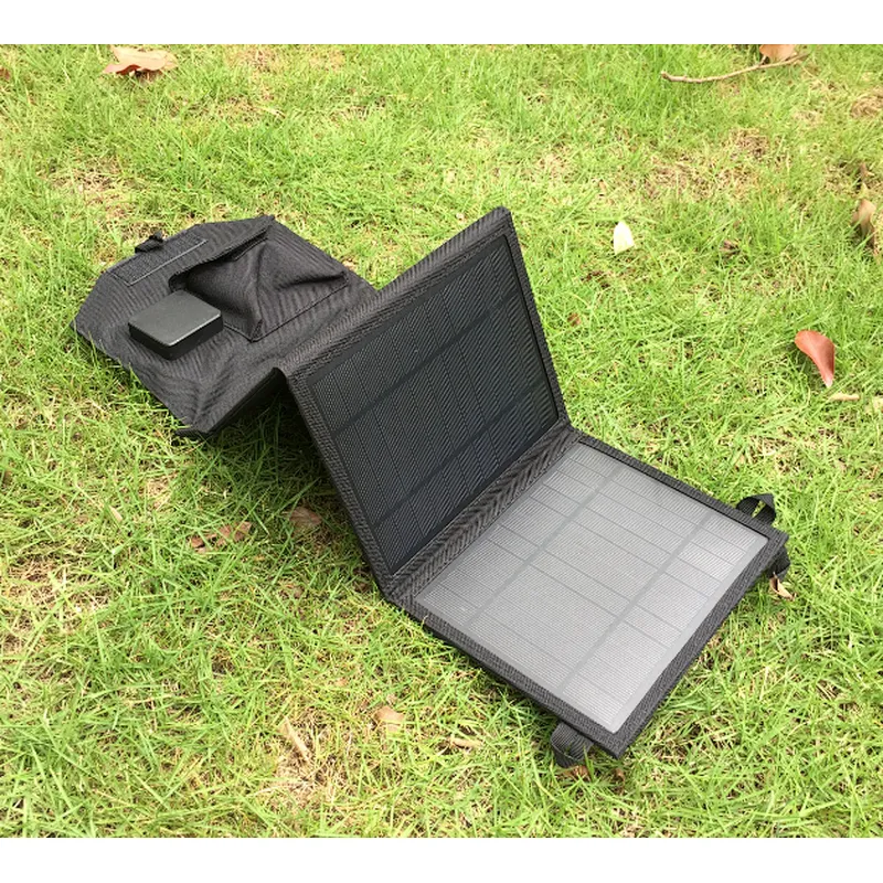 10W fabric dual usb folding solar charger