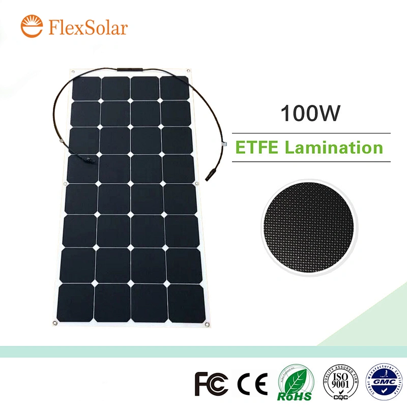 Black 108watt 18v Monocrystalline Sunpower Semi Flexible Solar Panel Without Frame