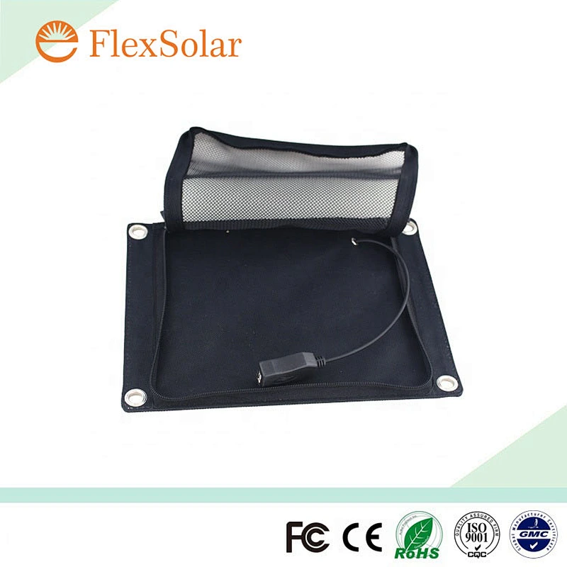 5W fabric cover with pocket PET USB portable solar charger