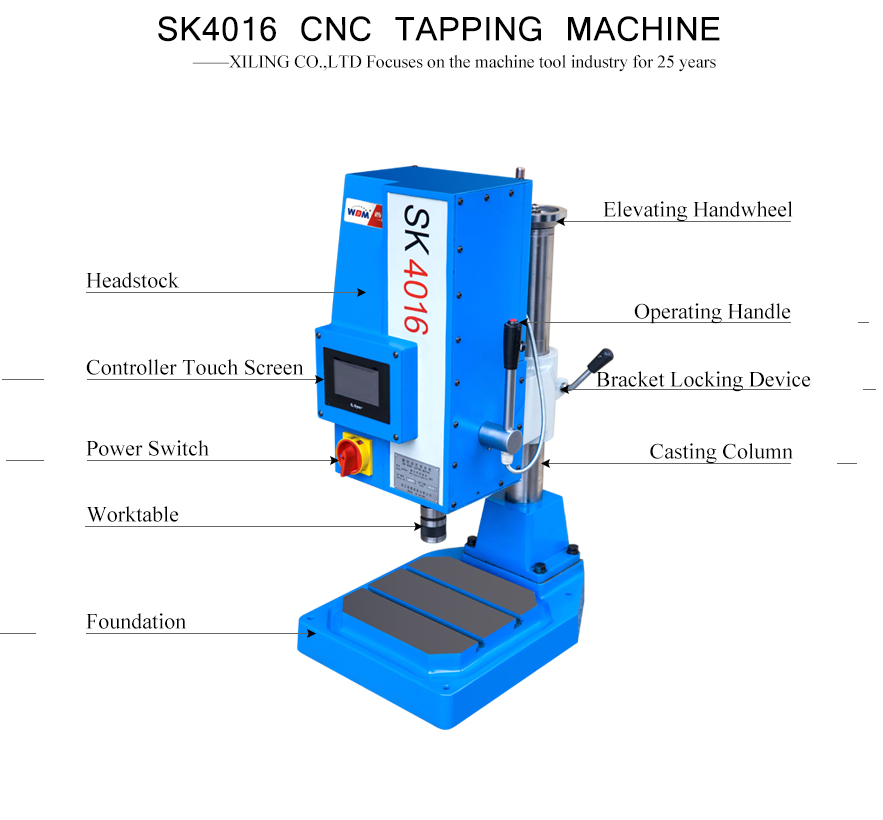 Screw tap drive by servo motor,without special drive system inside machine.Highprecision thread,avoid bad thread.