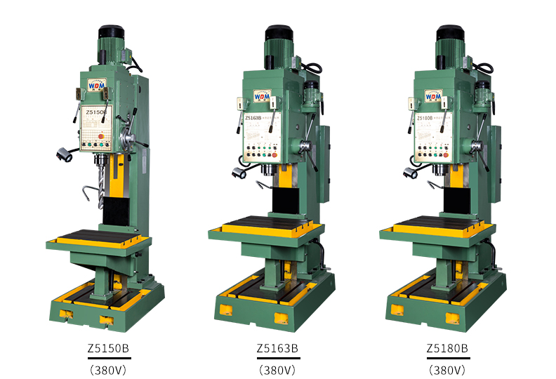 Square-column vertical drilling machine is a universal general machine.It is used for counter-sinking,spotfacing drilling,tapping,boring,reaming,etc.The machine has catch the function of tap-automatically reversing device,which is suitable for tapping of blind and determined holes.