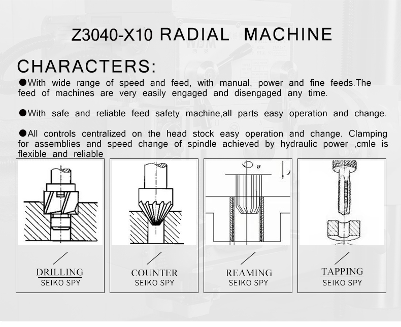 With safe and reliable feed safety machine,all parts easy operation and change.All controls centralized on the head stock easy operation and change.