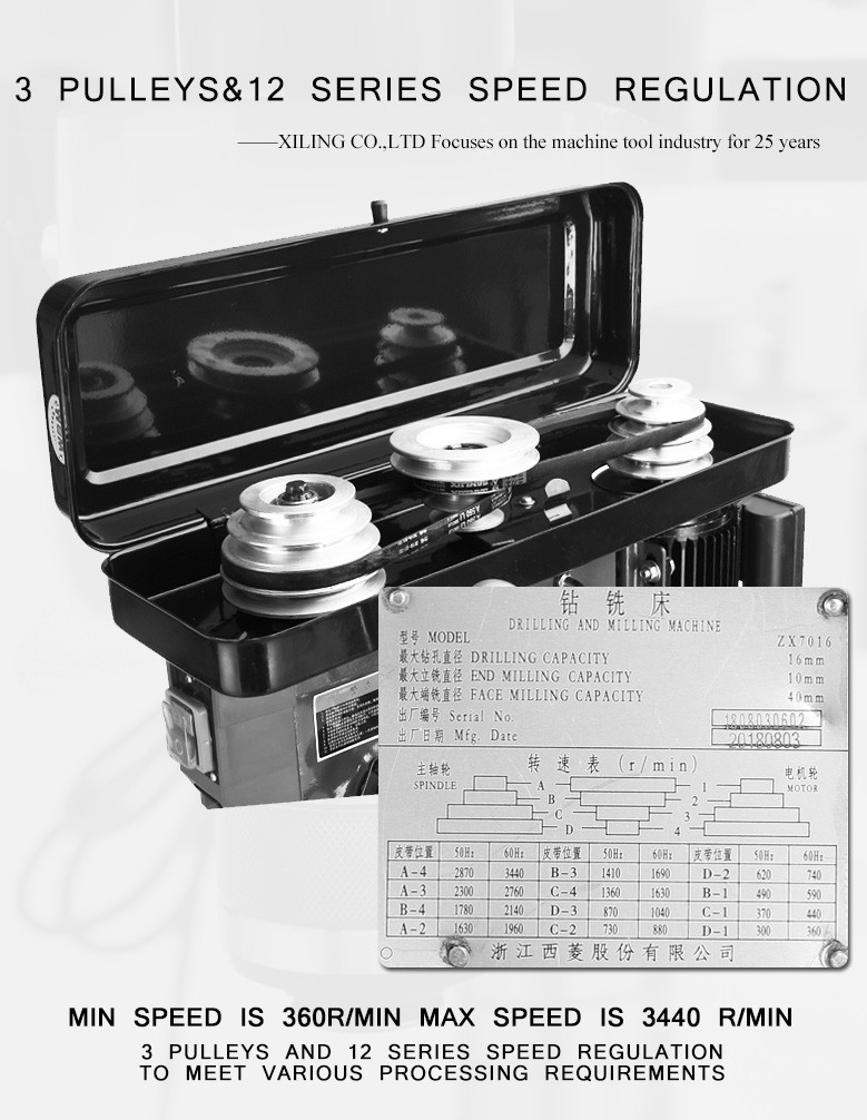 The machine tool adopts gear transmission.Large transmission torque is suitable for drilling,reaming and tapping on various common materials.