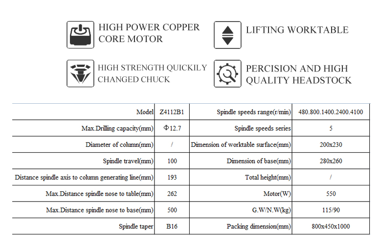 Headstock,column and base are made of high quality cast iron,and after aging treatment,stable and strong,durable.High precision,high speed,widely used in instruments,meters and cameras and other industries.