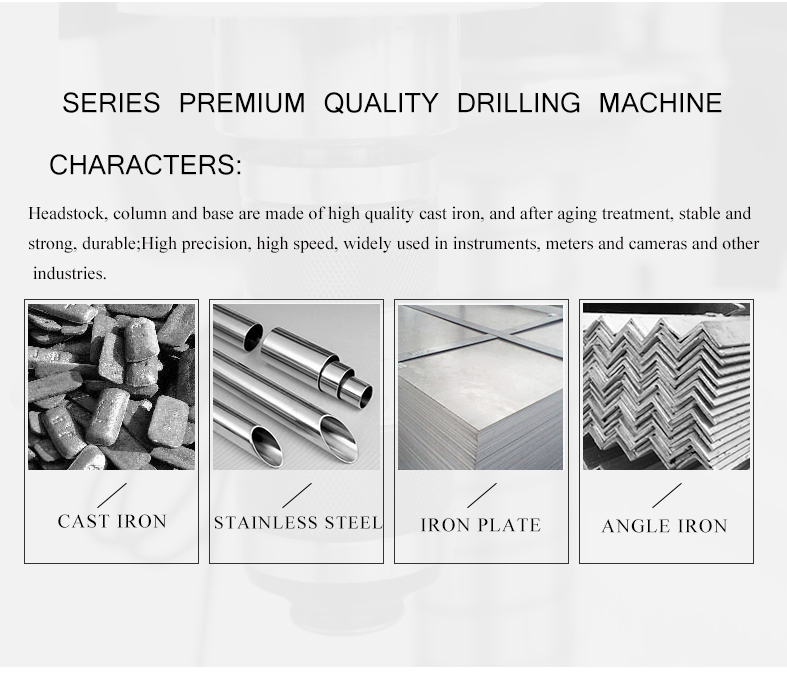 Headstock,column and base and made of high quality cast iron,and after aging treatment,stable and strong,durable.High precision,high speed,widely used in instruments,meters and cameras and other industries.