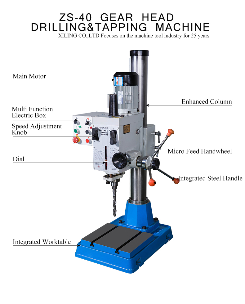 The machine adopt gear driving and the driving moment is strong.The machine has the six series speed variable feature,which can be widely for processing to kinds of common hard&soft material.
