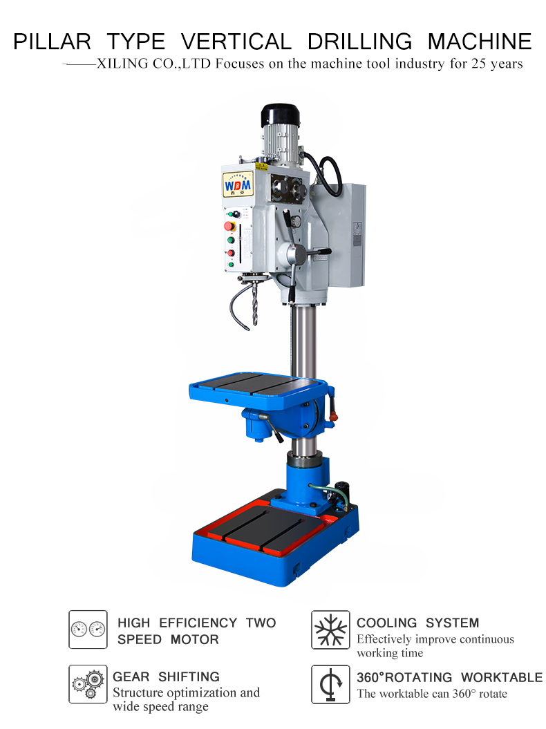 Gear speed change,easy to operate.High spindle speed,wide speed range,unique tool withdrawal device.it is onvenient for tool change.