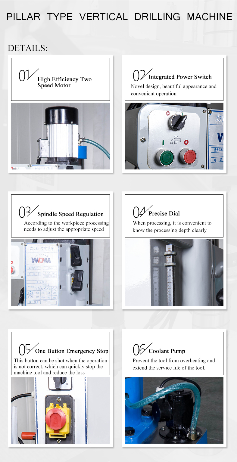Gear speed change,easy to operate.High spindle speed,wide speed range,unique tool withdrawal device.it is onvenient for tool change.