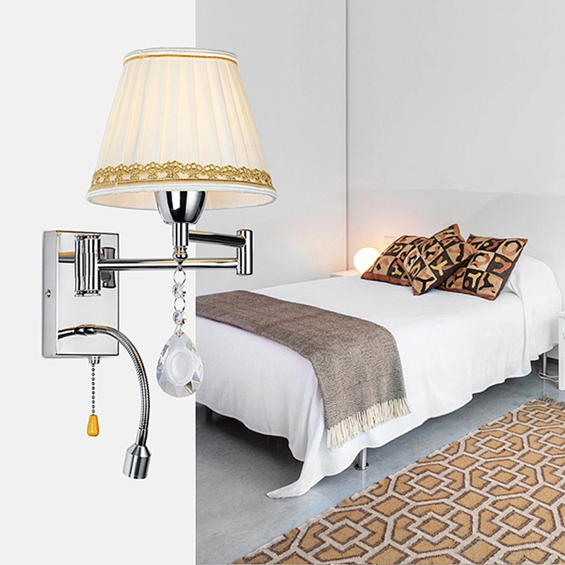 Bedside Wall Lamp with Fabric Shade