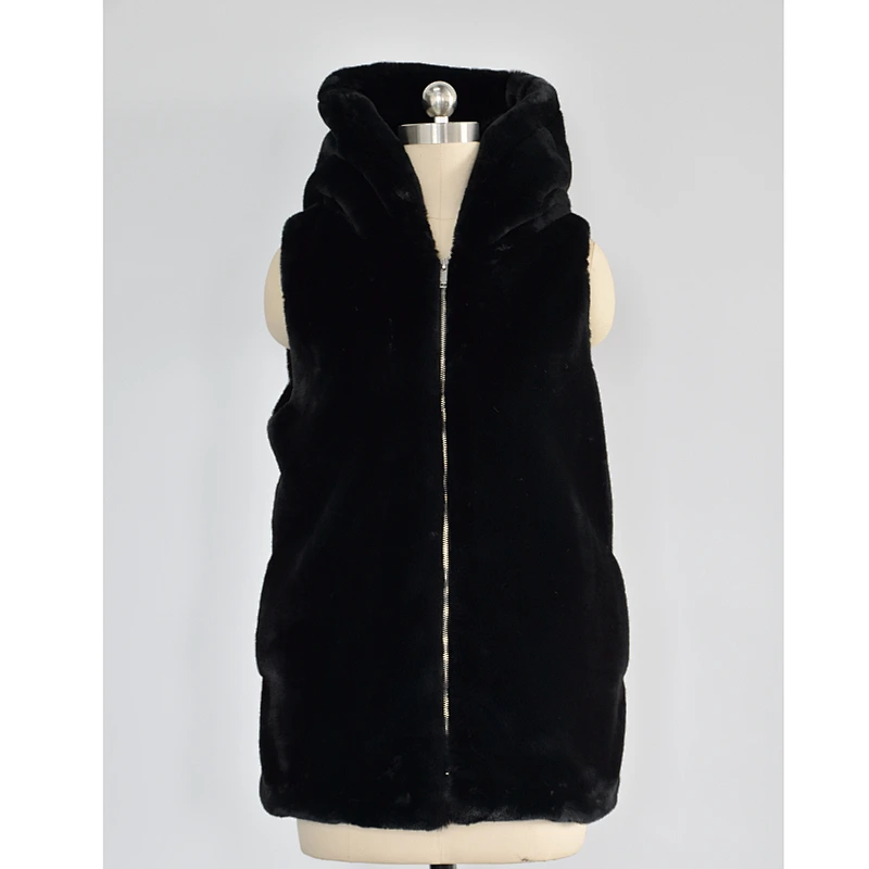 Lady's Faux Fur Jacket-sleeveless