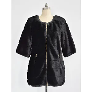 Lady's faux fur jacket short sleeve