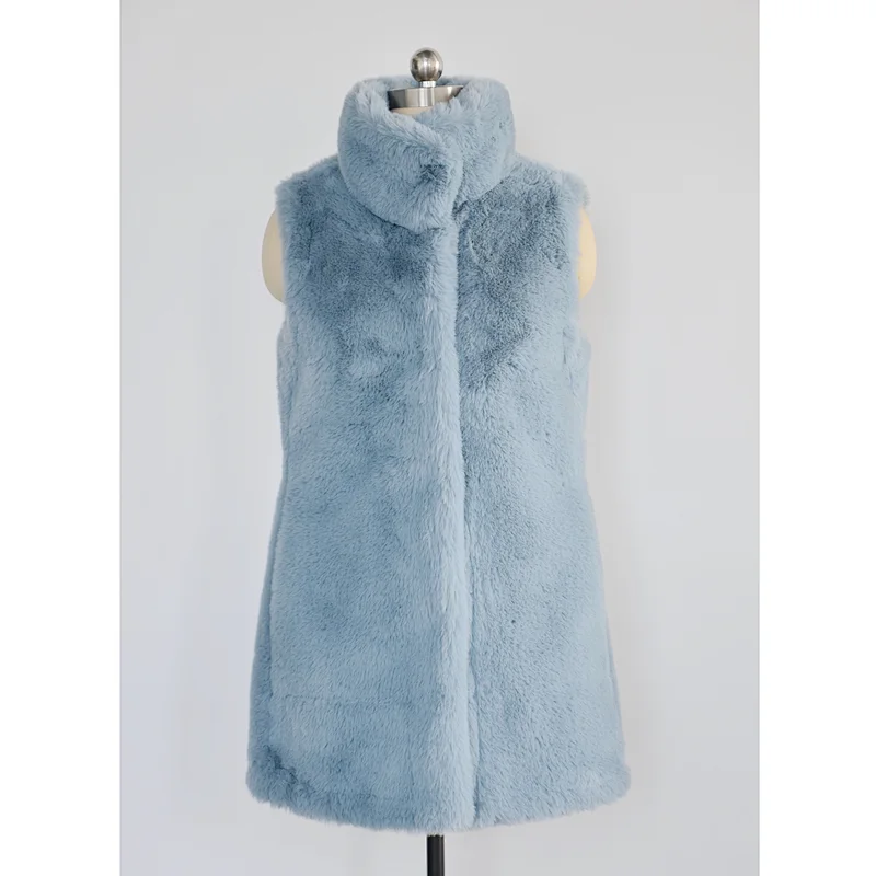 Lady's Faux Fur Jacket-sleeveless