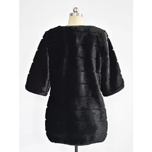Lady's faux fur jacket short sleeve