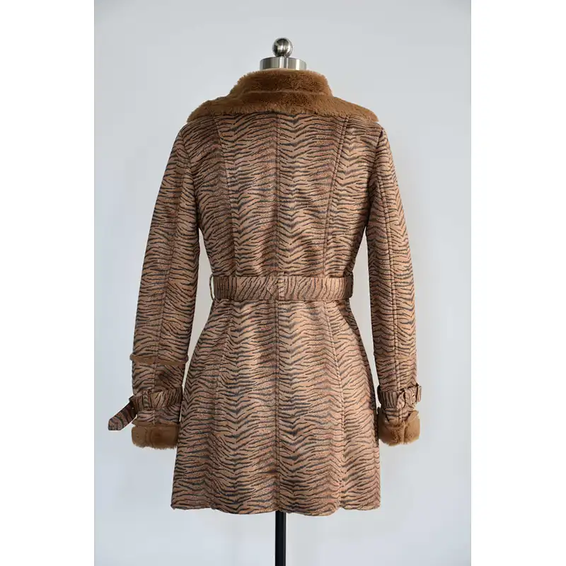 Women's Suede Jacket-Leopard print