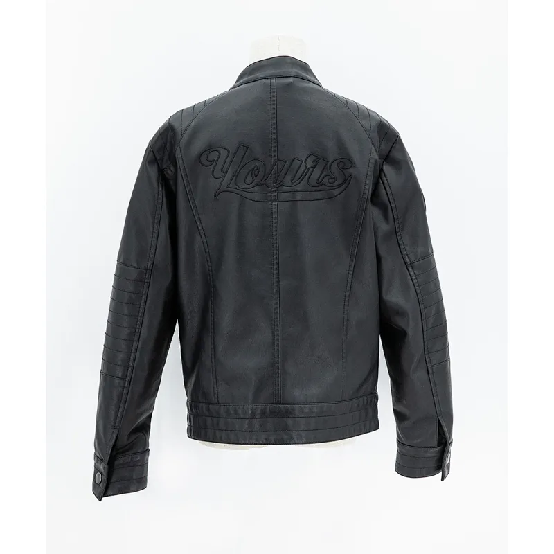 Boy's fayx leather jacket with sleeve patch