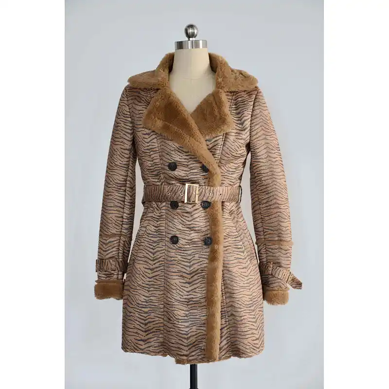 Women's Suede Jacket-Leopard print