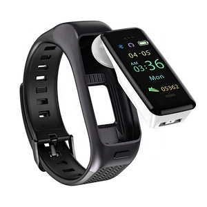 Color Screen Smart  Bracelet Wireless Headset 2 in 1 Heart Rate Monitor Sports Fitness Tracker smart watch