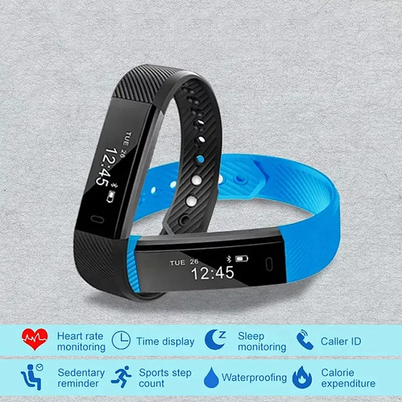 2020 Hot Sell  products USB charger silicone IDII5 smart  bracelet Heart Rate Monitor Smart  bracelet