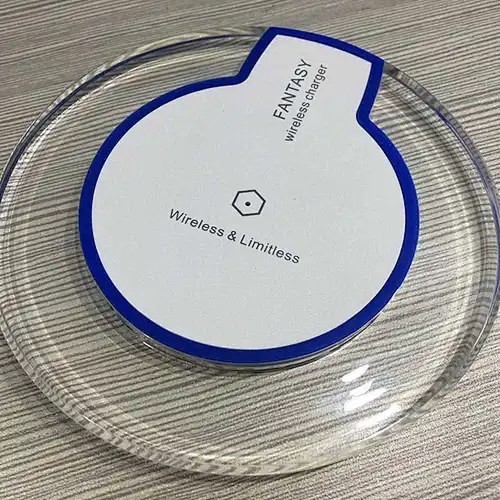 2020 Cheap q1 fast wireless charger for smart mobile phone crystal LED wireless charger