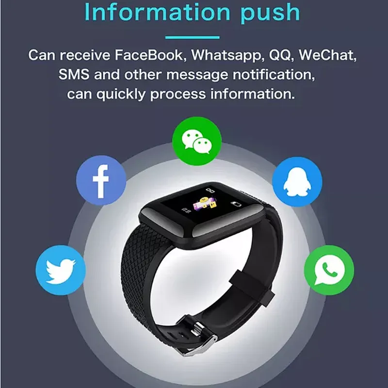 Multifunctional red sports heart rate measuring 116plus smart bracelet