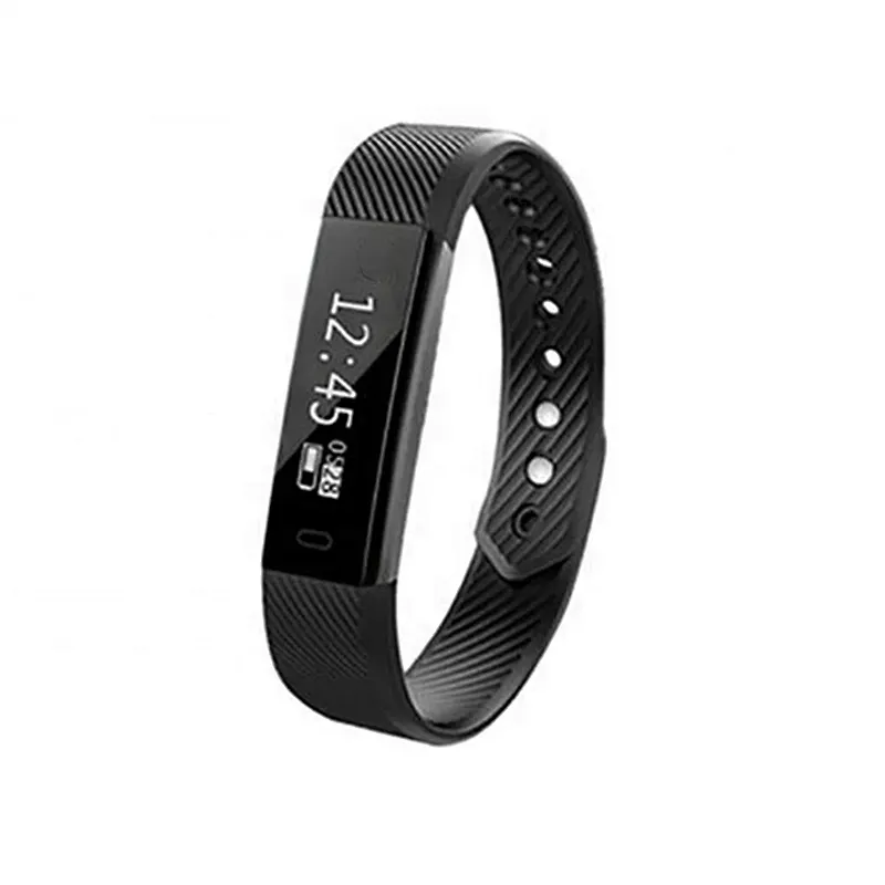 Unisex black IPX7 usb charge wireless OLED screen  115 smart bracelet