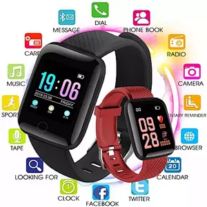 Multifunctional red sports heart rate measuring 116plus smart bracelet