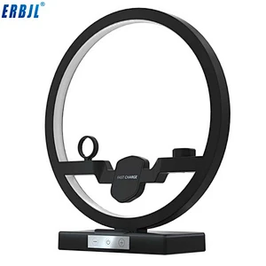 2019 hot sales 10W 4 in1 function 2 Coil Charger with Small Lamp N38 wireless charger for earphone watch Mobile Phone Charging