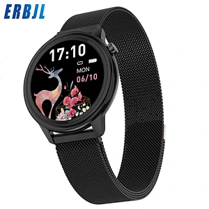 Women Wristwatches F80 Body Temperature Smart Watch new arrival heart rate sleep fashion circle full touch  smartwatch