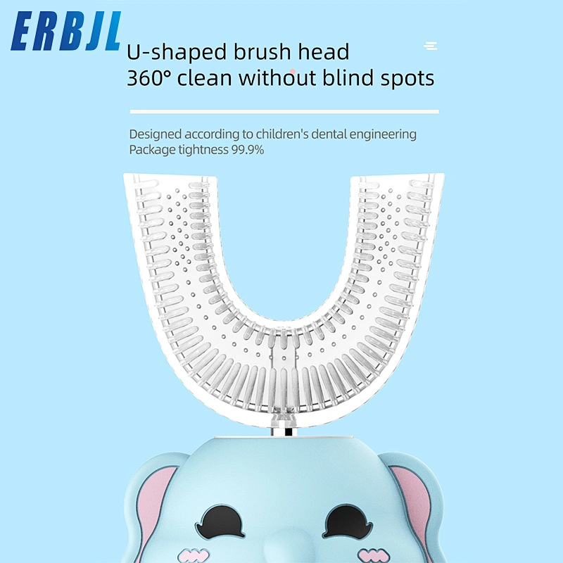 Manufacturer cartoon auto u shape silicone electric child tooth brush for kids in china