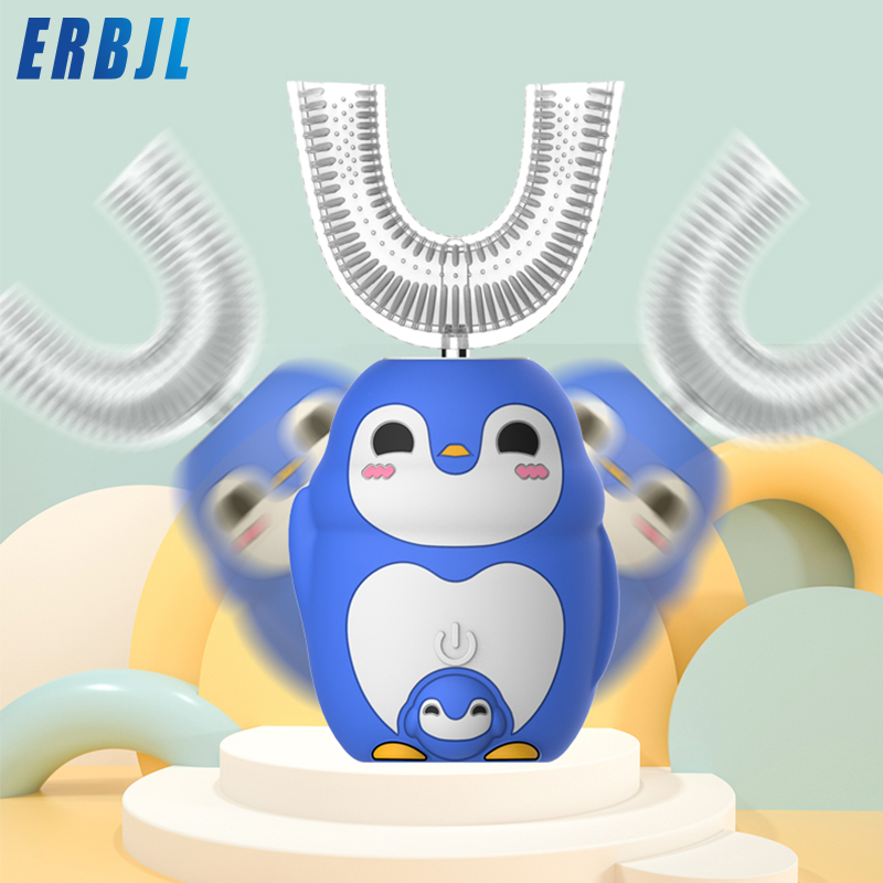 Manufacturer cartoon auto u shape silicone electric child tooth brush for kids in china
