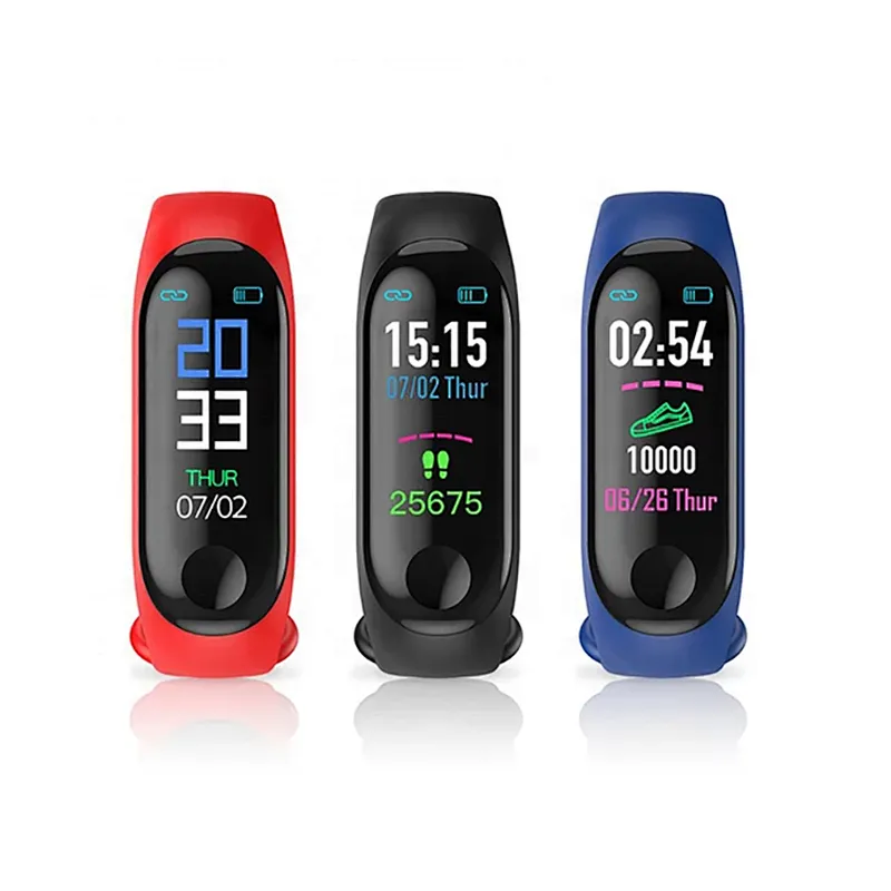 message push  M3 smart bracelet Heart rate and blood pressure monitoring smart bracelet