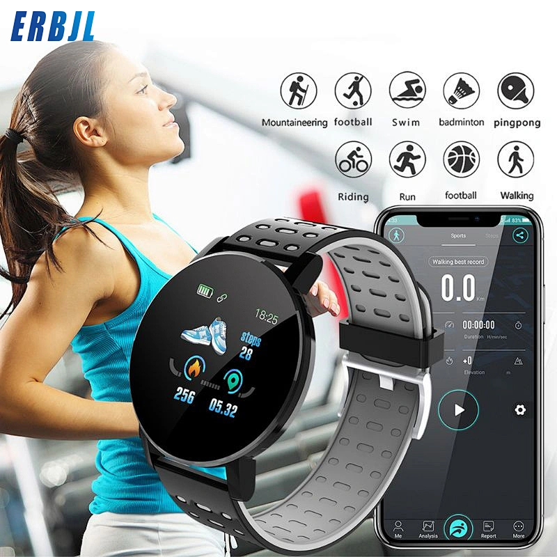 New IP67 Waterproof 119plus Smart Bracelet Watch Heart Rate Smart Wristband Fitness Tracker 119 plus Sports Band Smartwatch