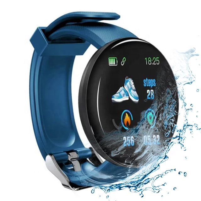 2020 Factory Price Touch Screen Sport Blue Smart Bracelet D18
