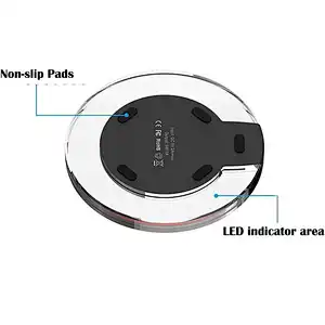 2020 Cheap q1 fast wireless charger for smart mobile phone crystal LED wireless charger