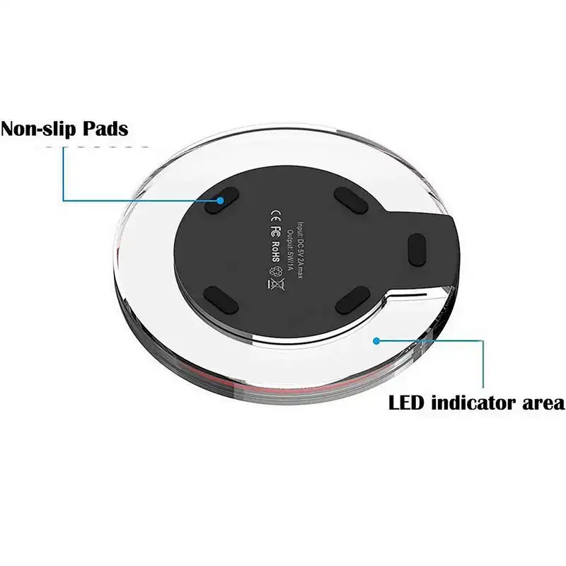 2020 Cheap q1 fast wireless charger for smart mobile phone crystal LED wireless charger