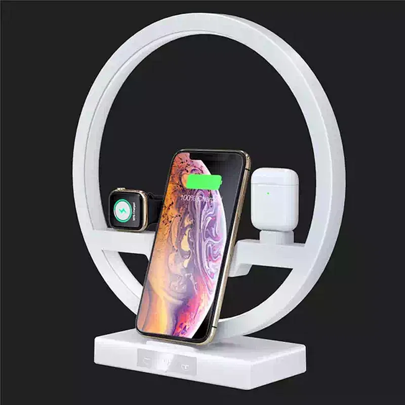 2020Most Popular Items Wholesale3IN130W QI Fast Wireless Charger Dock Cradle Receiver for Smart Watch