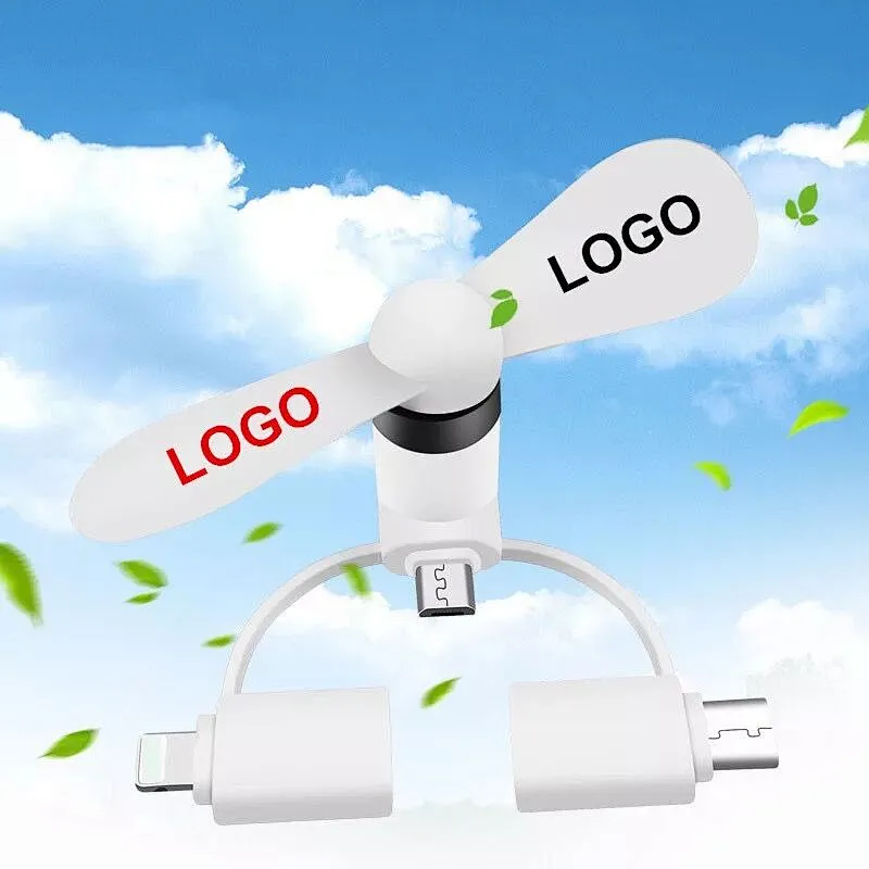 3 in 1 type-c fan portable mobile phone usb mini  fan for iphone and for android
