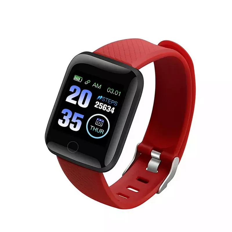 Multifunctional red sports heart rate measuring 116plus smart bracelet