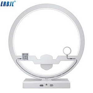 2019 hot sales 10W 4 in1 function 2 Coil Charger with Small Lamp N38 wireless charger for earphone watch Mobile Phone Charging