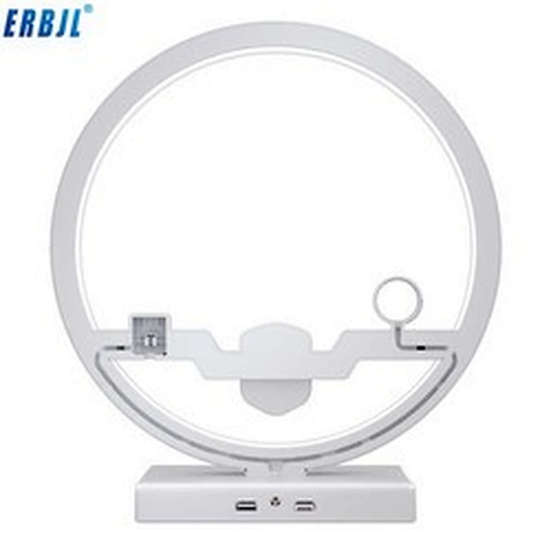 2019 hot sales 10W 4 in1 function 2 Coil Charger with Small Lamp N38 wireless charger for earphone watch Mobile Phone Charging