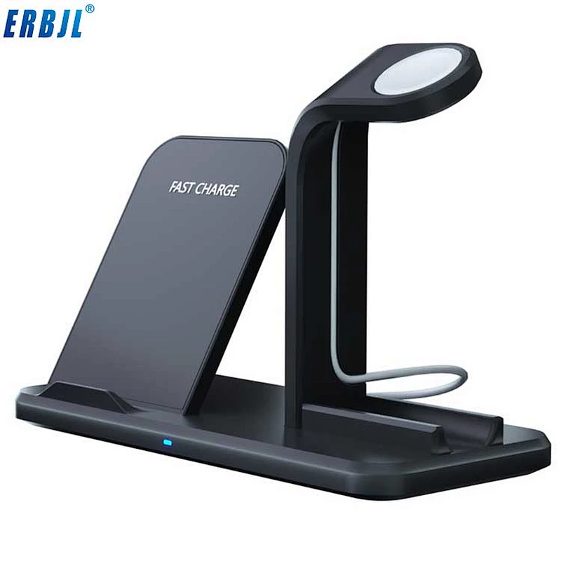 New 10W 3 in 1 Qi Fast Wireless Charger N35 Universal Wireless Charger stand smart phone for apple watch airpods earphone