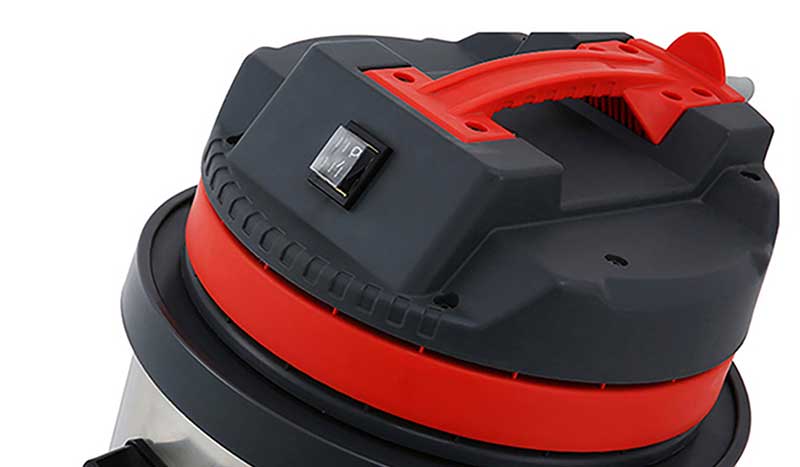 Ergonomic carrying handle and power switch of BT-CB30 industrial vacuum cleaner