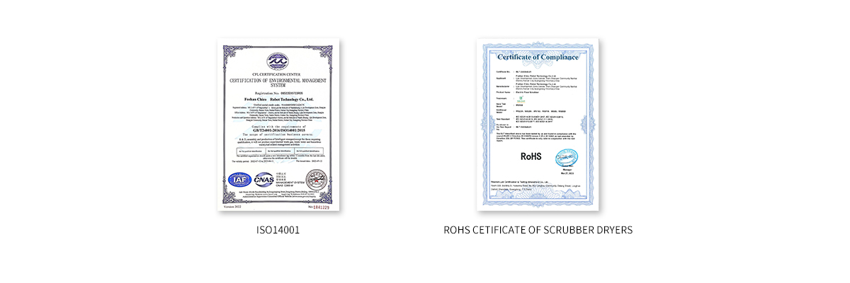 ISO14001 and RoHS compliance certificates for BT-CB15 Carpet dust busters