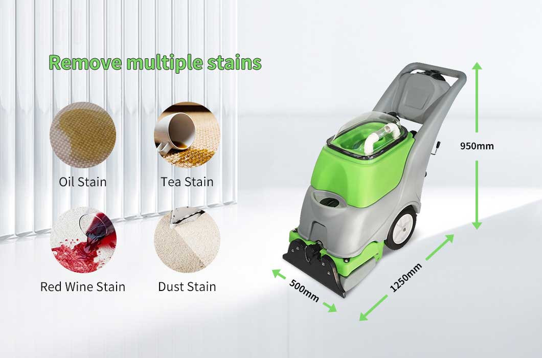 Industrial Carpet Cleaner stain removal and dimensions